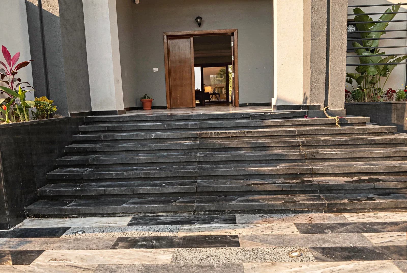 Duplex with private pool in Katameya Dunes — entrance and steps