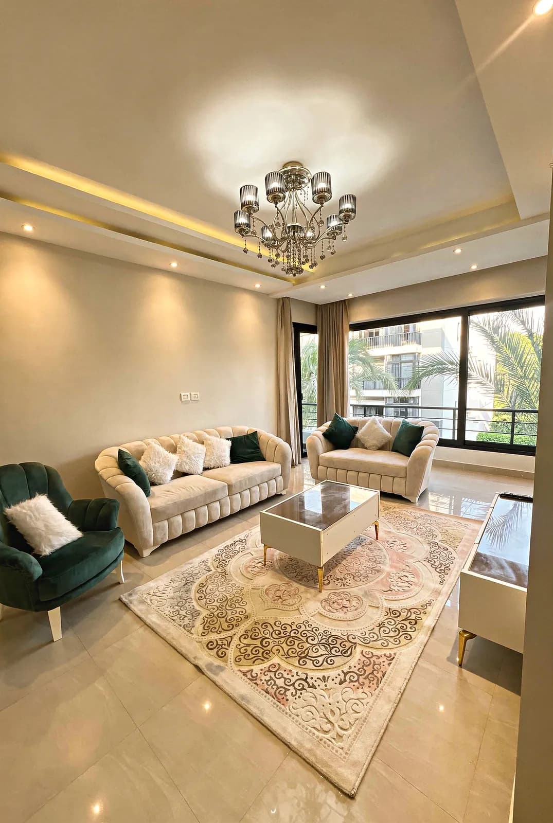 3-bedroom furnished apartment in The Waterway — living room