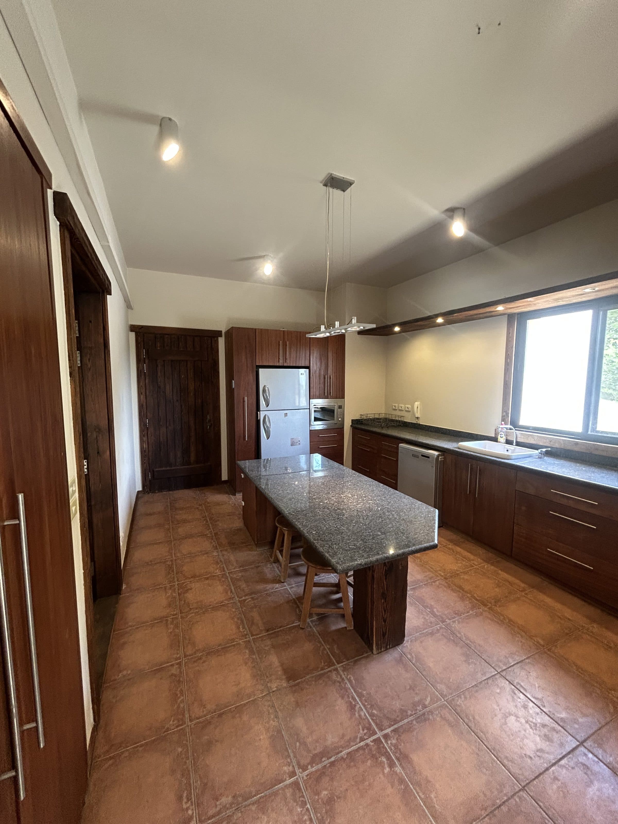 Open kitchen with granite island